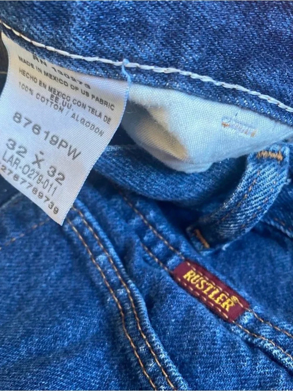 Men’s Rustler American Western straight-leg blue denim jeans